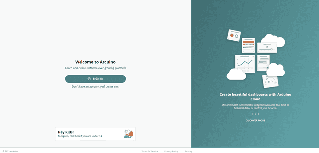 Arduino Cloud Login Arduino Cloud Login